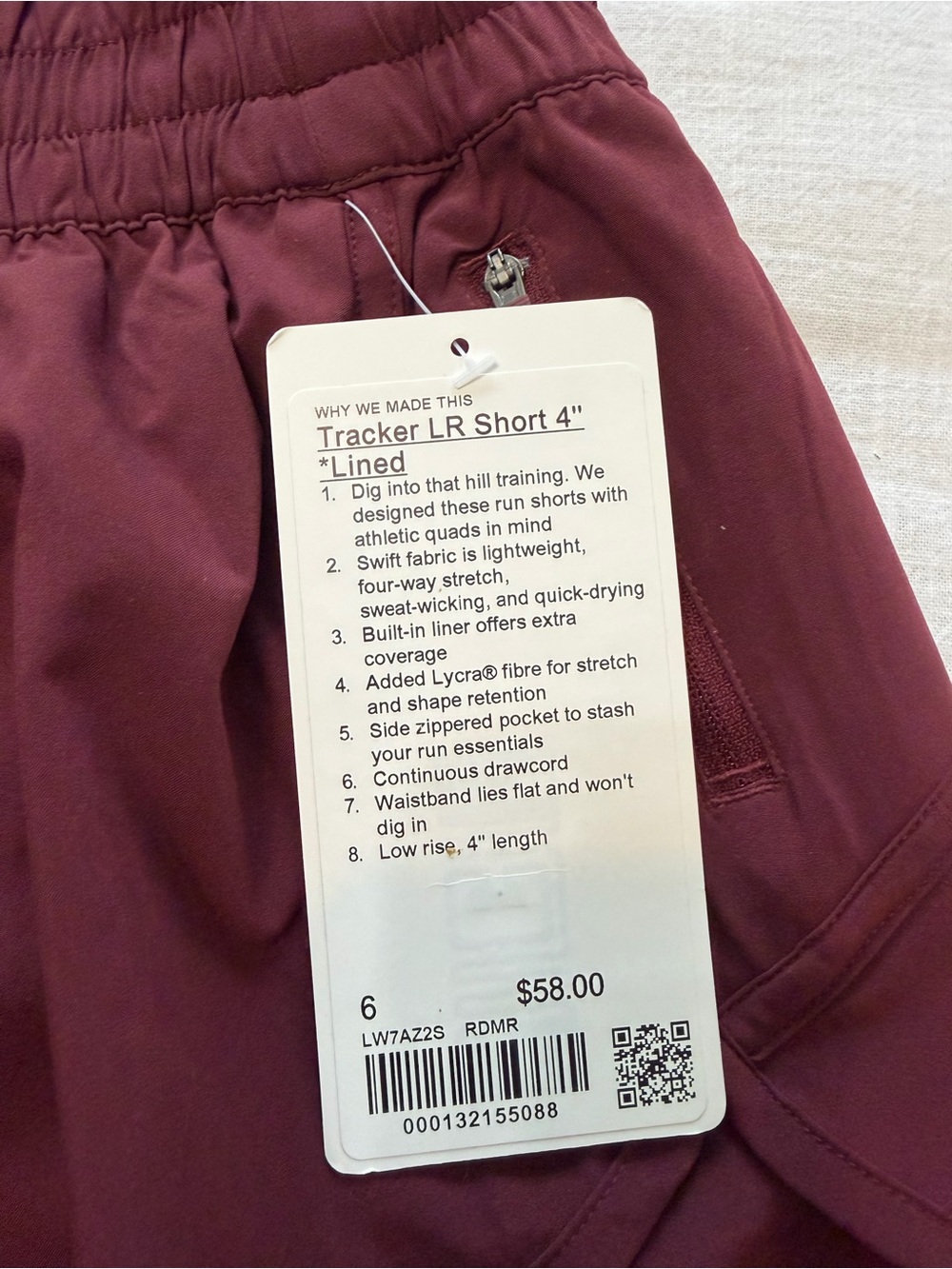 Lululemon Maroon Tracker Shorts - Picture 2 of 3